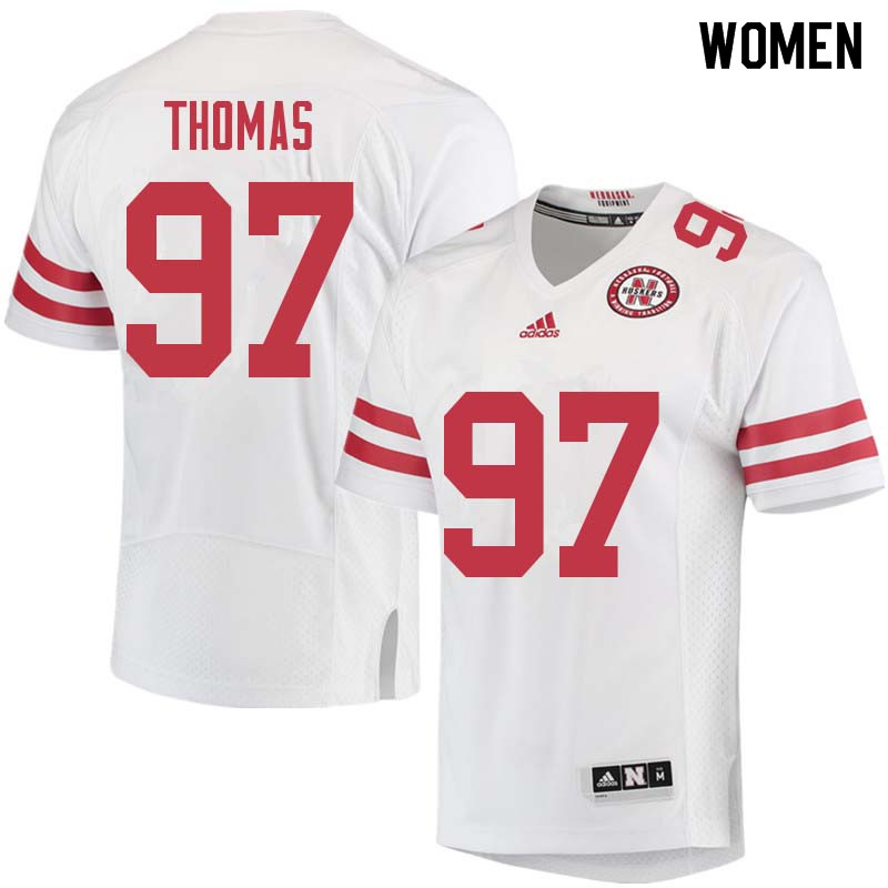 Women #97 Deontre Thomas Nebraska Cornhuskers College Football Jerseys Sale-White